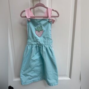 NWOT Stitchy Fish 4T Girls Charming Pink and Blue Strawberry Sleeveless Dress